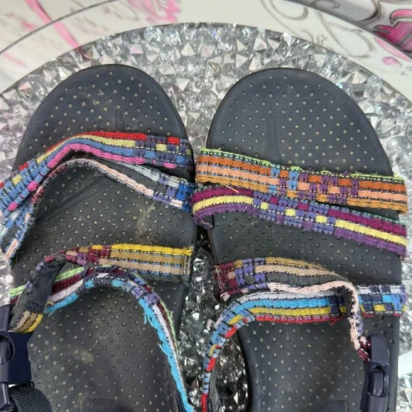 Skechers sandals rainbow Multi-Color Strappy Sport Sandals - Picture 7 of 10
